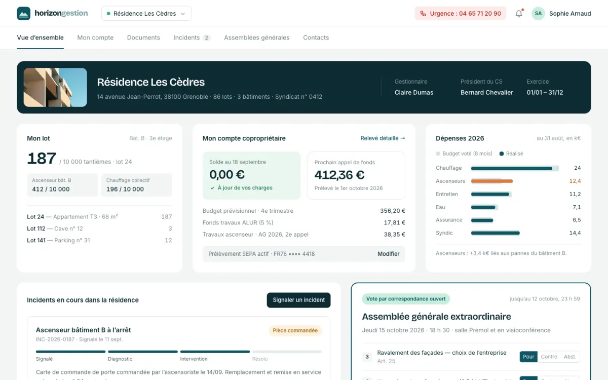 Exemple : Horizon Gestion — Extranet