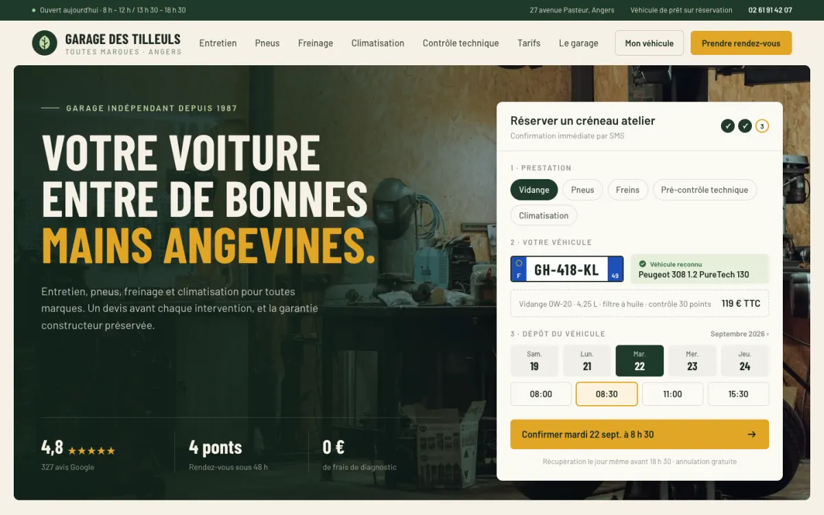 Exemple : Garage des Tilleuls
