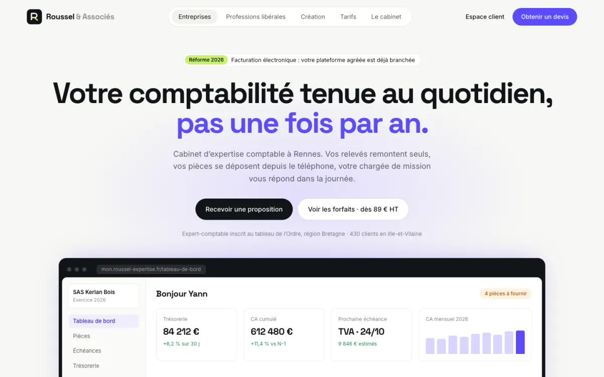 Exemple : Roussel & Associés — Expertise comptable
